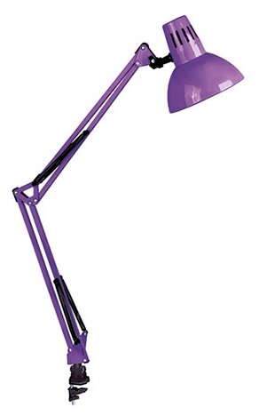 

Светильник на струбцине Camelion Light Solution KD-312 C12, E27, 60 Вт, без ламп, фиолетовый (12341), KD-312 C12
