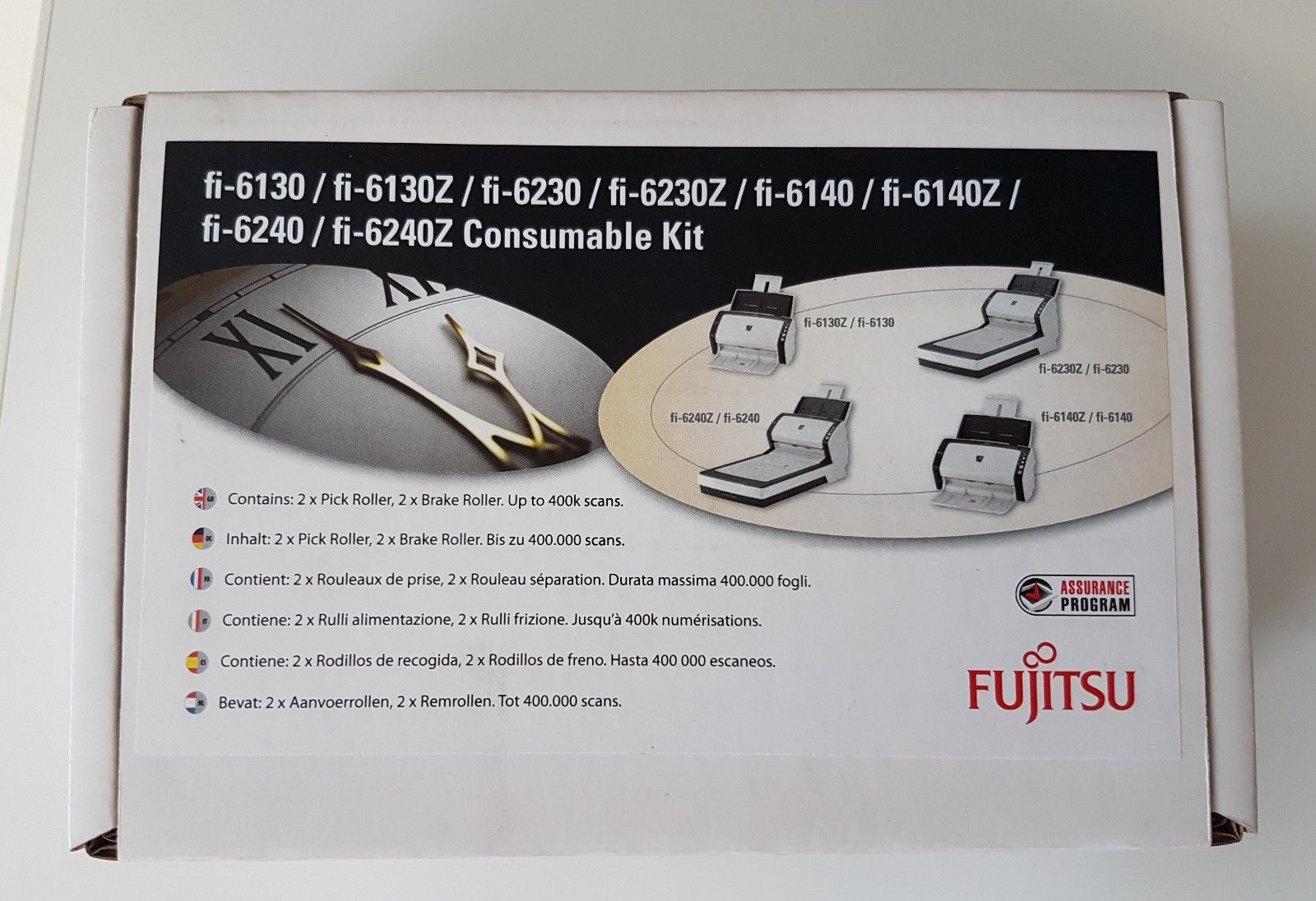 Комплект расходных материалов Fujitsu Consumable Kit оригинал для Fujitsu fi-6130/fi-6230/fi-6140/fi-6240/fi-6130Z/fi-6230Z/fi-6140Z/fi-6240Z, 4шт., 400000 страниц (CON-3540-011A)