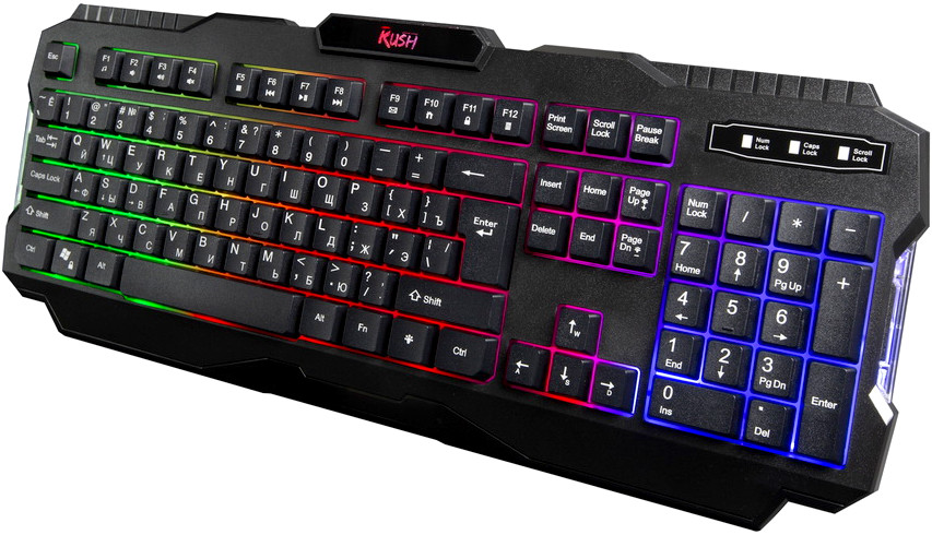 

Клавиатура проводная SmartBuy RUSH Warrior 308, мембранная, подсветка, USB, черный (SBK-308G-K), RUSH Warrior 308