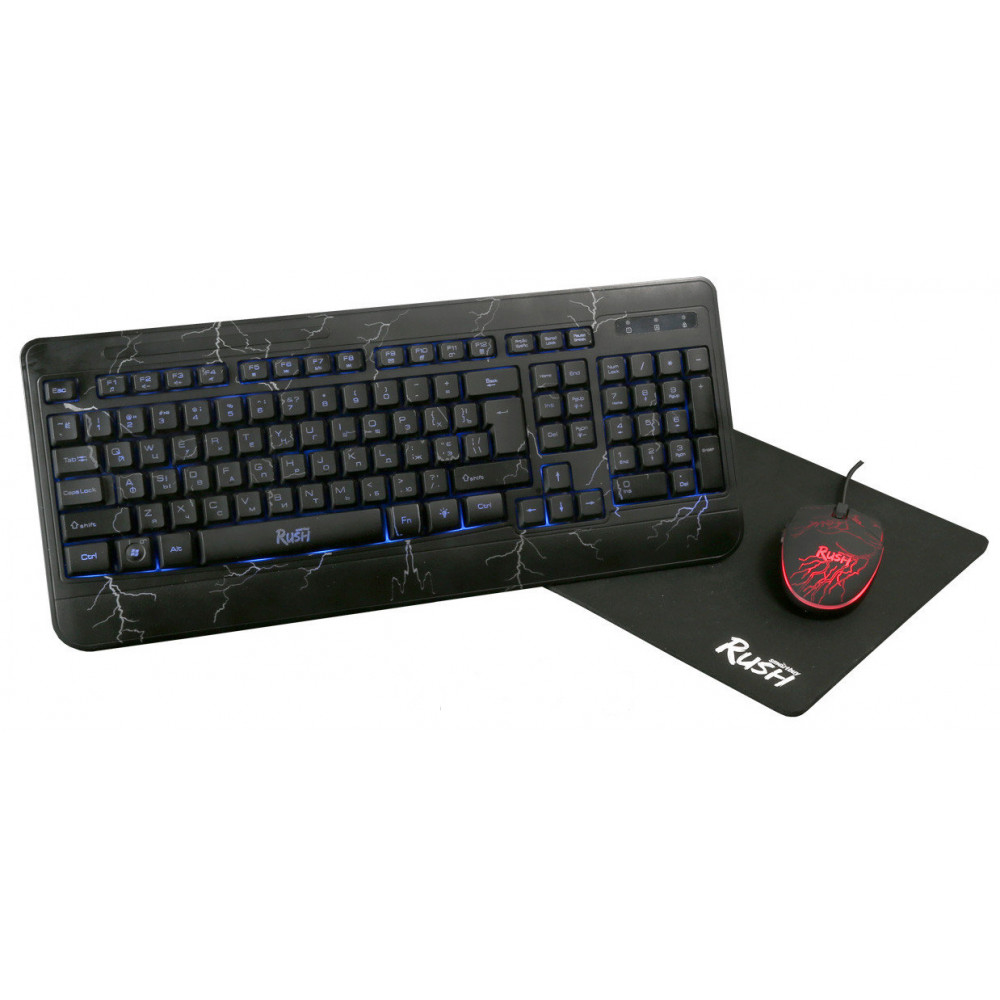 Клавиатура + мышь SmartBuy Rush Thunderstorm, USB, черный (SBC-715714G-K) - фото 1