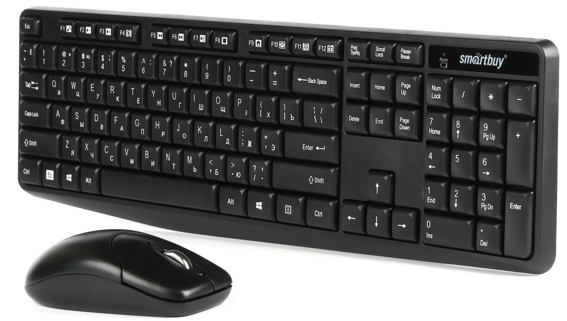 Клавиатура + мышь SmartBuy ONE 235380AG, беспроводная, USB, черный (SBC-235380AG-K)