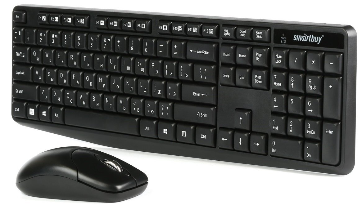 

Клавиатура + мышь SmartBuy ONE 235380AG, беспроводная, USB, черный (SBC-235380AG-K), ONE 235380AG