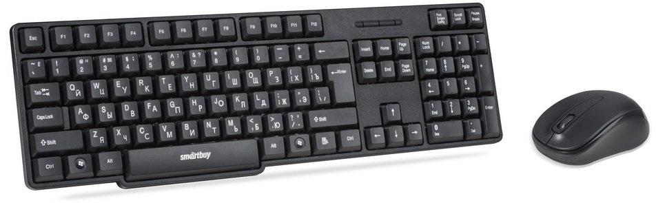 Клавиатура + мышь SmartBuy ONE, беспроводная, USB, черный (SBC-236374AG-K)