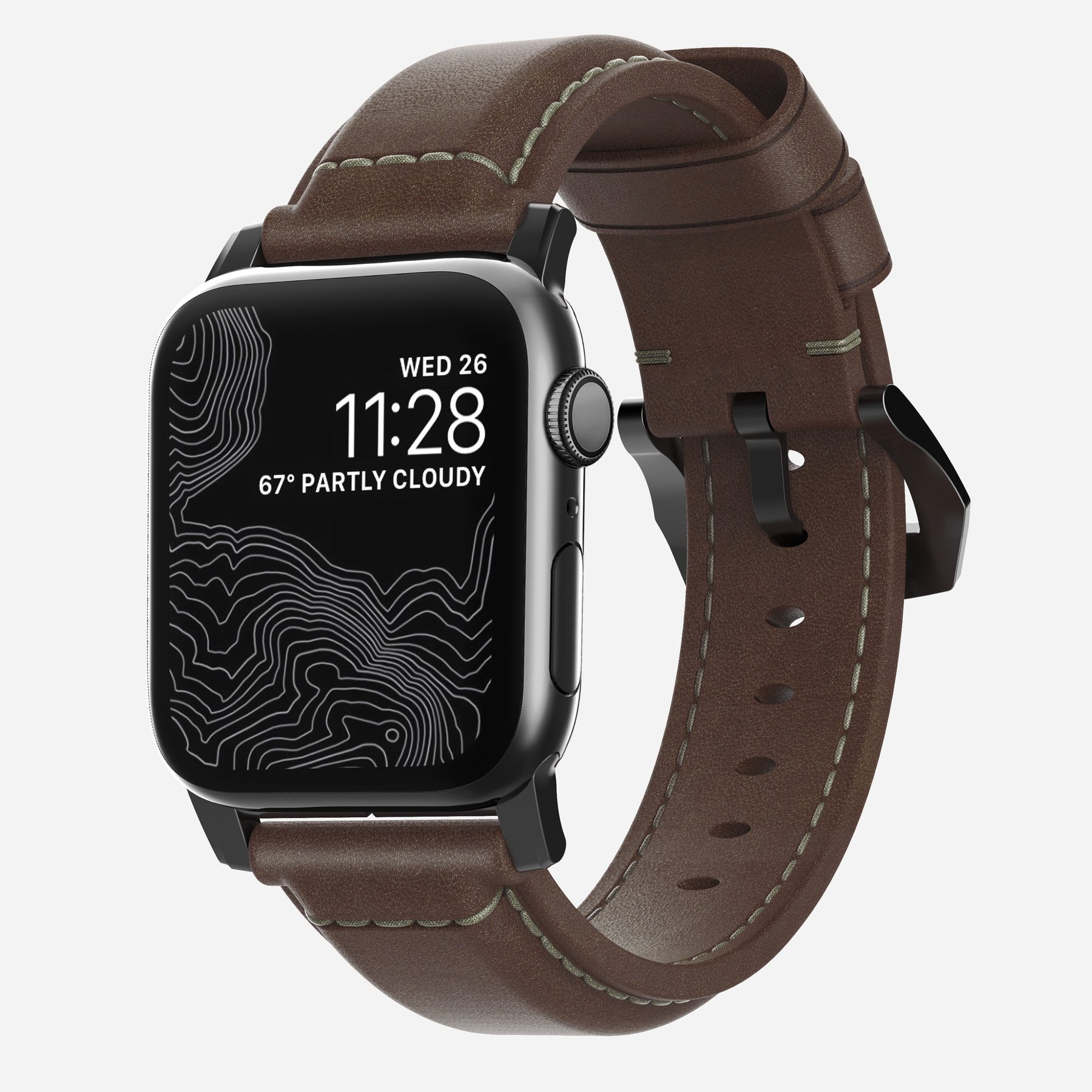 

Ремешок Nomad Traditional Strap для Apple Watch 42/44 mm, кожа, темно-коричневый/черный (NM1A4RBT00)