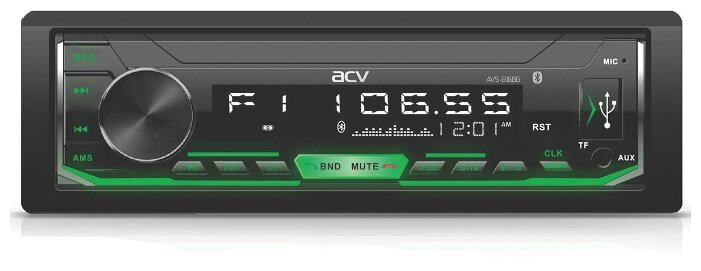 Автомагнитола ACV AVS-816BG, 1 DIN, 4x50 Вт, черный