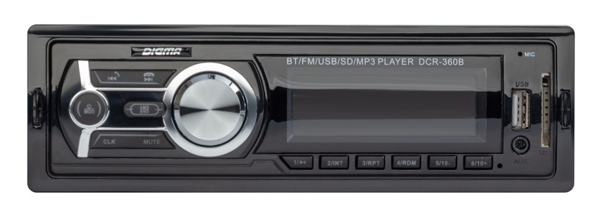 

Автомагнитола Digma DCR-360B, 1 DIN, 4x45 Вт, USB, DCR-360B