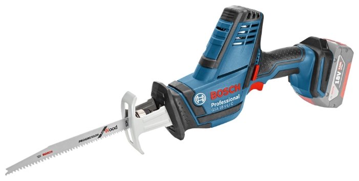 Сабельная пила BOSCH GSA 18 V-LI C Professional, аккумуляторная, подсветка, Li-Ion, 18В, бесключевая замена оснастки, без акб и зу (06016A5001)