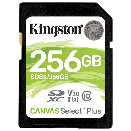 Карта памяти 256Gb SDXC Kingston Canvas Select Plus Class 10 UHS-I U3 V30 (SDS2/256GB)