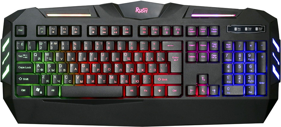

Клавиатура проводная SmartBuy RUSH Interstellar 309, мембранная, подсветка, USB, черный (SBK-309G-K), RUSH Interstellar 309