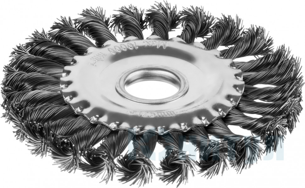 Кордщетка для ушм (болгарки) MIRAX ⌀ 125мм, плоская, витая, сталь, 1шт. (35140-125)