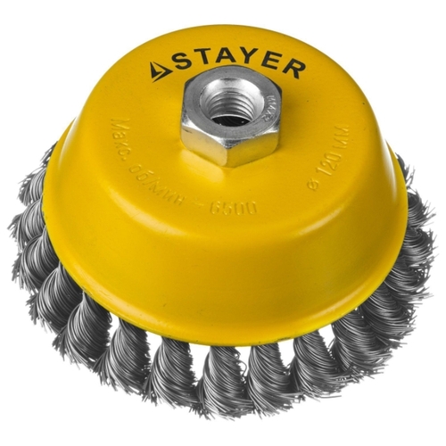 Кордщетка STAYER ⌀ 12 см, чашеобразная