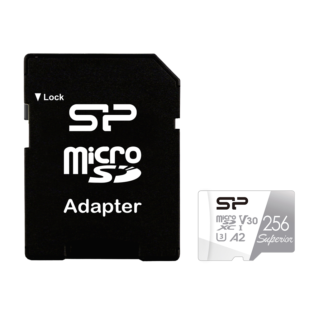 Карта памяти 256Gb microSDXC Silicon Power Superior Class 10 UHS-I U3 V30 A2 + адаптер (SP256GBSTXDA2V20SP)