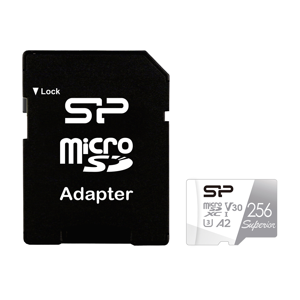 

Карта памяти 256Gb microSDXC Silicon Power Superior Class 10 UHS-I U3 V30 A2 + адаптер (SP256GBSTXDA2V20SP), SP256GBSTXDA2V20SP