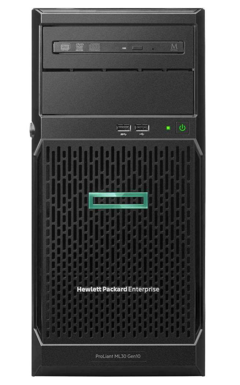 

Сервер HPE ML30 Gen10, 1xIntel Xeon E-2224, 1x8Gb RAM, noHDD, 4x3.5, S100i, noDVD, 2GLAN, 1x350W (up2), 4U (P16926-421), ML30 Gen10