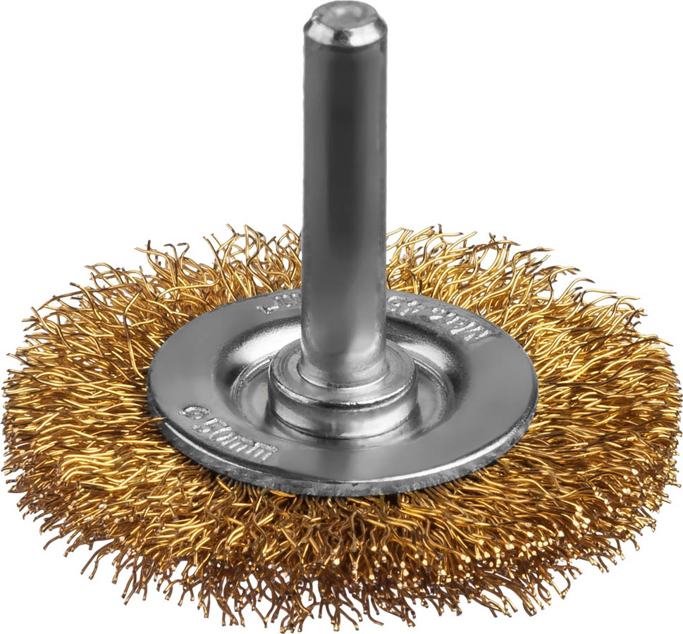 

Кордщетка, для дрели MIRAX ⌀ 50 мм, плоская, гофрированная, латунированная, 1шт. (35145-050)