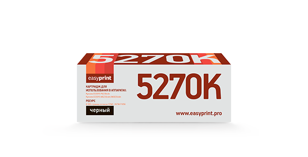 

Картридж лазерный EasyPrint LK-5270K (TK-5270K), черный, 8000 страниц, совместимый, для Kyocera EcoSys M6230cidn/P6230cdn/M6630cidn с чипом