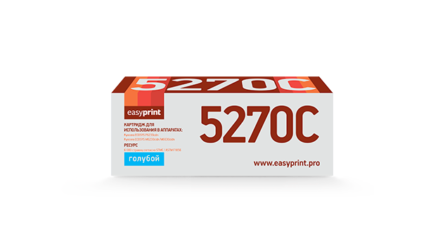 

Картридж лазерный EasyPrint LK-5270C (TK-5270C), голубой, 6000 страниц, совместимый для Kyocera EcoSys M6230cidn/P6230cdn/M6630cidn