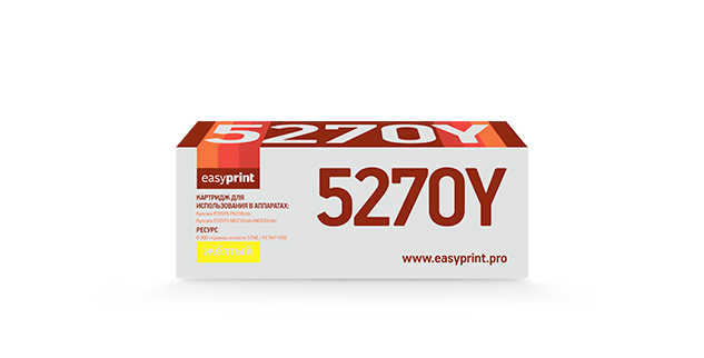 

Картридж лазерный EasyPrint LK-5270Y (TK-5270Y), желтый, 6000 страниц, совместимый для Kyocera EcoSys M6230cidn/P6230cdn/M6630cidn