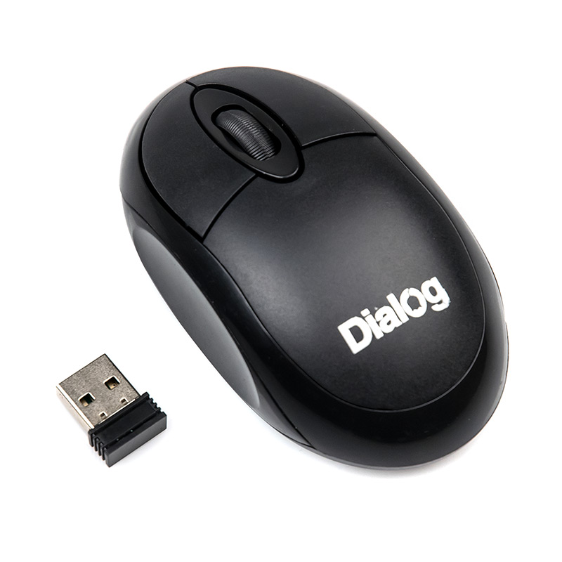Мышь беспроводная Dialog MROC-10U, 1200dpi, оптическая светодиодная, USB, черный