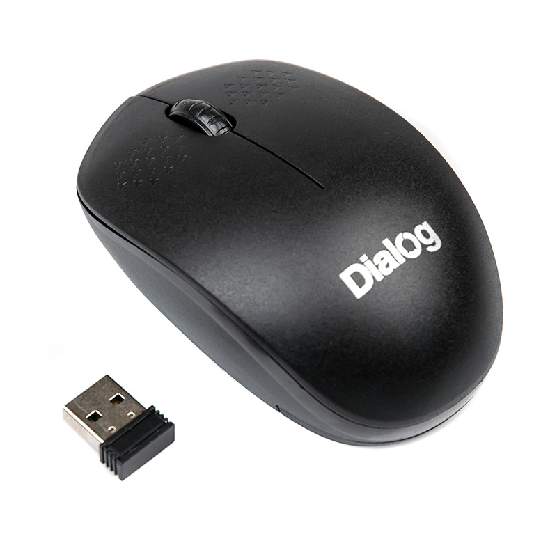 Мышь беспроводная Dialog MROC-13U, 1200dpi, оптическая светодиодная, Wireless, USB, черный
