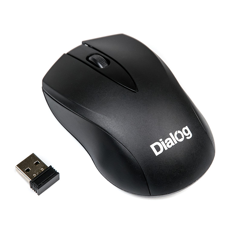 Мышь беспроводная Dialog MROC-15U, 1200dpi, оптическая светодиодная, Wireless, USB, черный