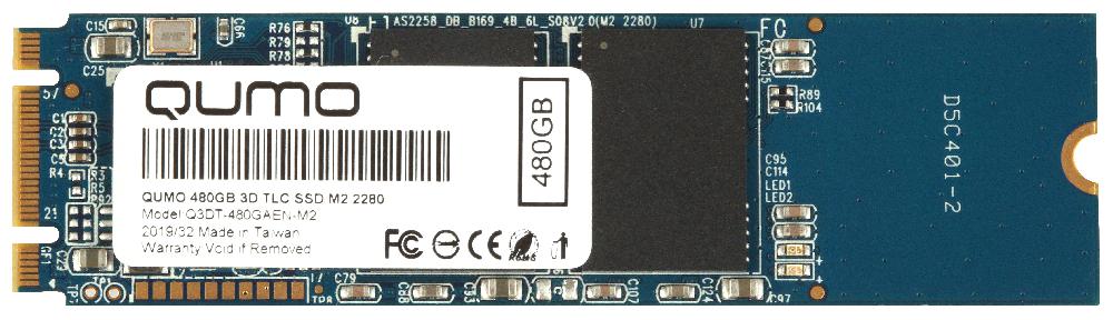 Твердотельный накопитель (SSD) Qumo 480Gb Novation TLC 3D, 2280, M.2 (Q3DT-480GAEN-M2) - фото 1