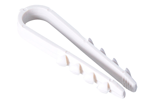 Дюбель-хомут для круглого кабеля 1 см, нейлон, белый, 100 шт. Ecoplast (40410)