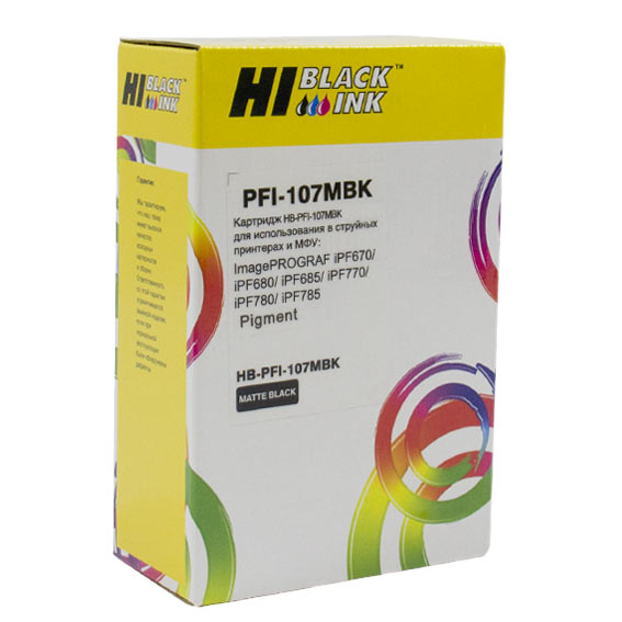 Картридж Hi-Black HB-PFI-107MBK, совместимый, черный матовый, для Canon