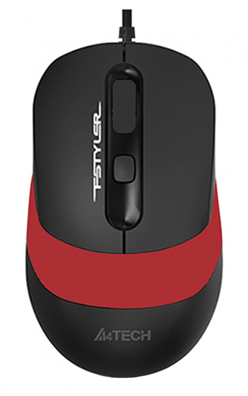 

Мышь проводная A4Tech Fstyler FM10, 1600dpi, оптическая светодиодная, USB, черный/красный, Fstyler FM10