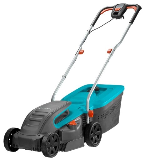 

Колесная газонокосилка GARDENA PowerMax 1200/32, электрическая, 1200Вт, ширина скашивания 32см, высота скашивания 20мм-60мм, 78 дБ, объем травосборника 30 л, 8.3кг (05032-20.000.00), PowerMax 1200/32