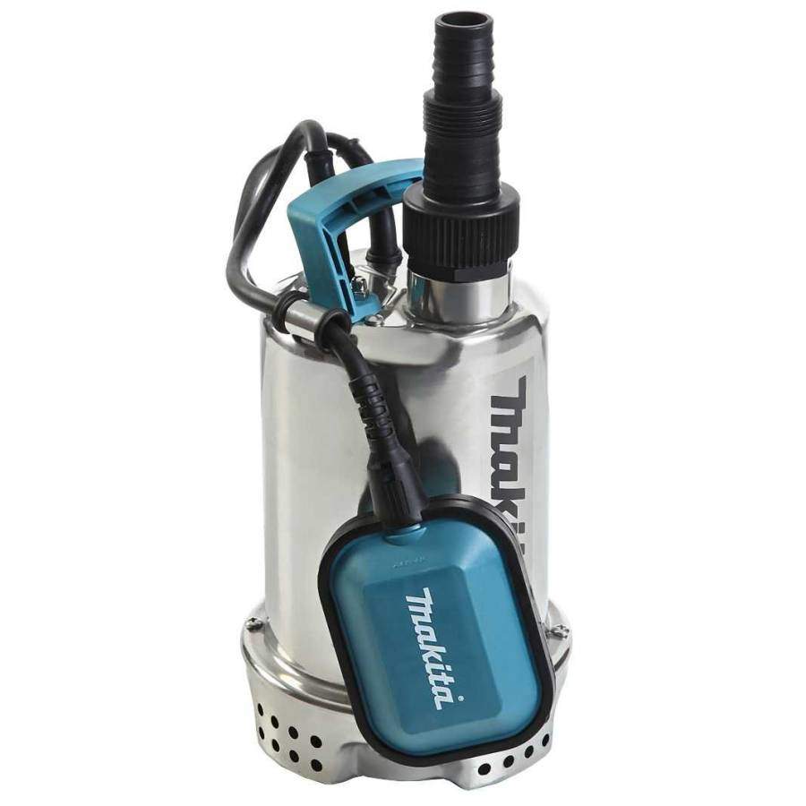 

Электрический водяной насос Makita PF0403, 400Вт, погружной, дренажный, производительность 7.2 м³/час, глубина погружения 5м, 3.6кг, PF0403