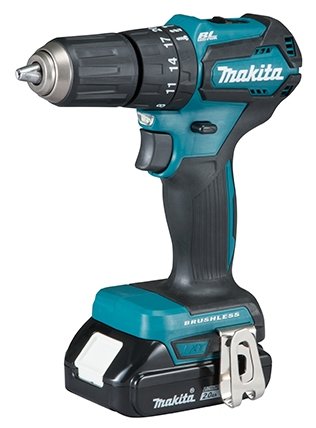 

Дрель-шуруповерт Makita DHP483SYE, аккумуляторный, 40 Н·м, 1700 об/мин, 18V, 1.5 А·ч, Li-Ion, два акб, быстрозажимной патрон, кейс, 1.6кг, DHP483SYE