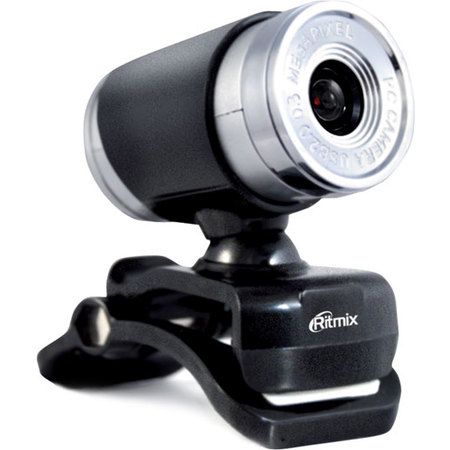 

Веб-камера Ritmix RVC-007M 0.3MP, 640x480, микрофон, USB 2.0, черный/серебристый, RVC-007M