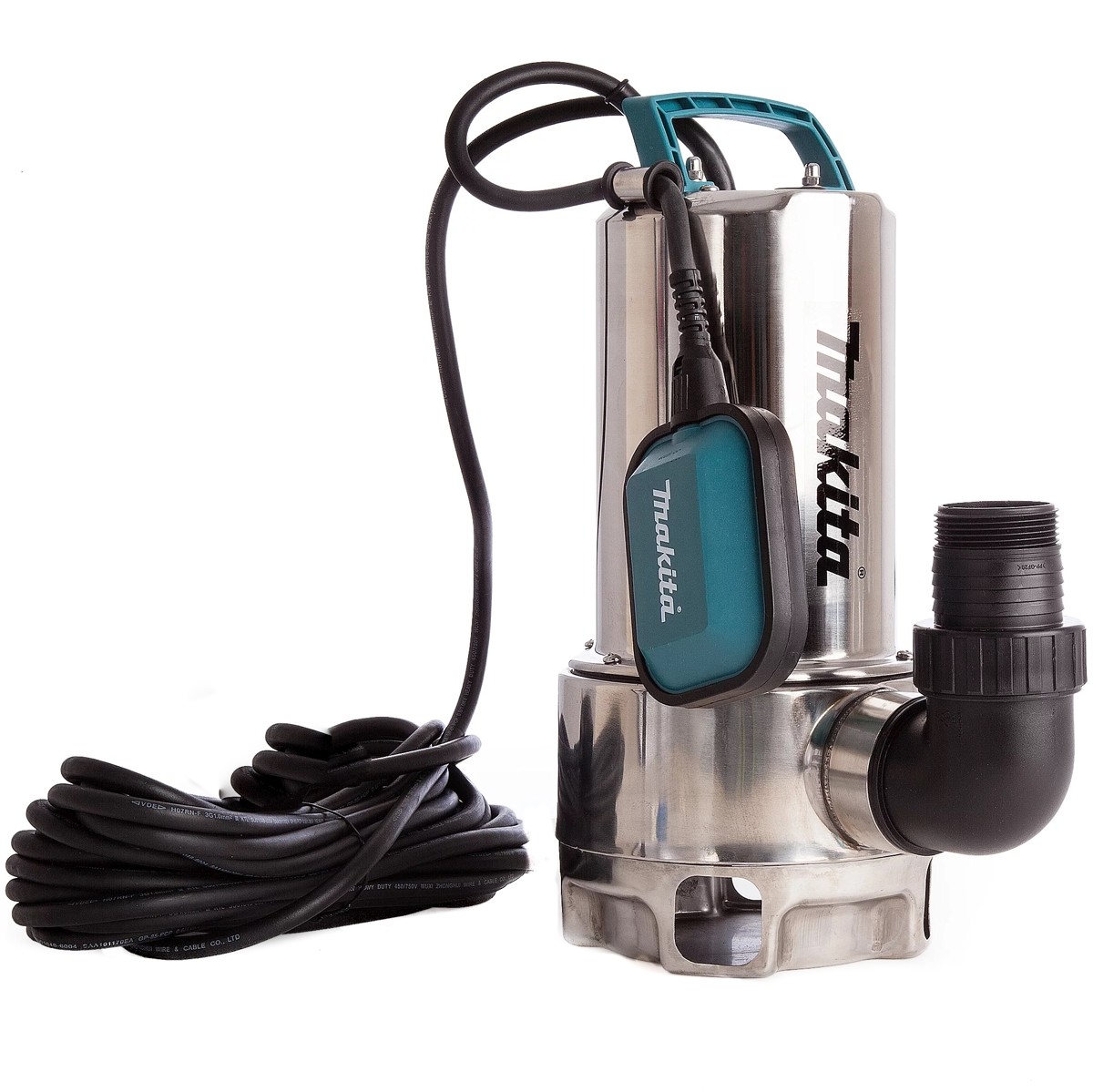 

Электрический водяной насос Makita PF1110 , 1100Вт, погружной, дренажный, производительность 15 м³/час, глубина погружения 5м, 5.9кг, PF1110