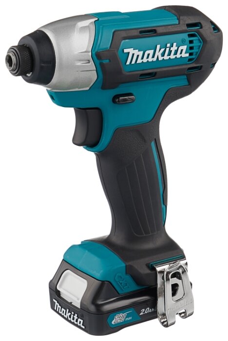 Гайковерт Makita TD110DWAE, аккумуляторный, ударный, 110 Н·м, под биты, 2 А·ч, Li-Ion, 10.8В, два аккумулятора, кейс, 1.2кг