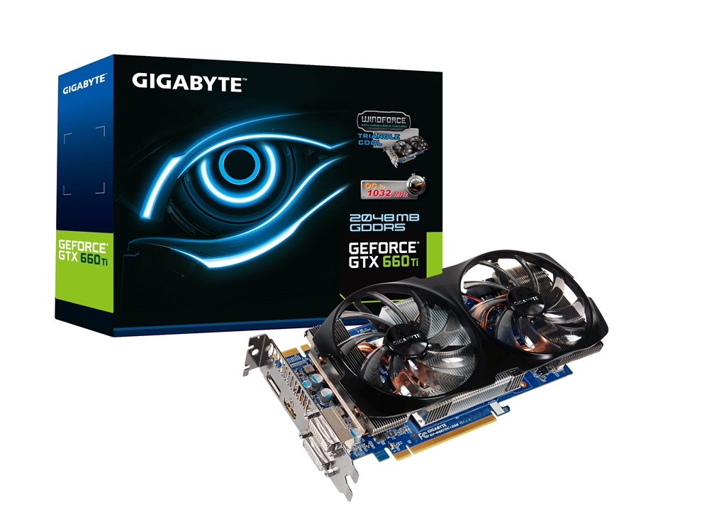 Видеокарта GIGABYTE 2Gb DDR5 (GeForce GTX 660 Ti 1032Mhz PCI-E 3.0 2048Mb 6008Mhz 192 bit 2xDVI HDMI HDCP)