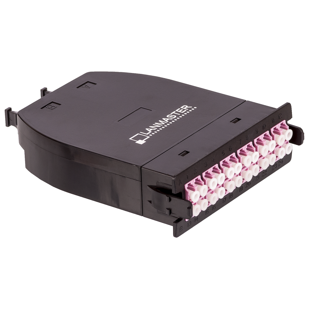 

MPO кассета OM4, 24xLC, тип B, низкие потери, черный LANMASTER (LAN-MCSB-2M-24LC/OM4)