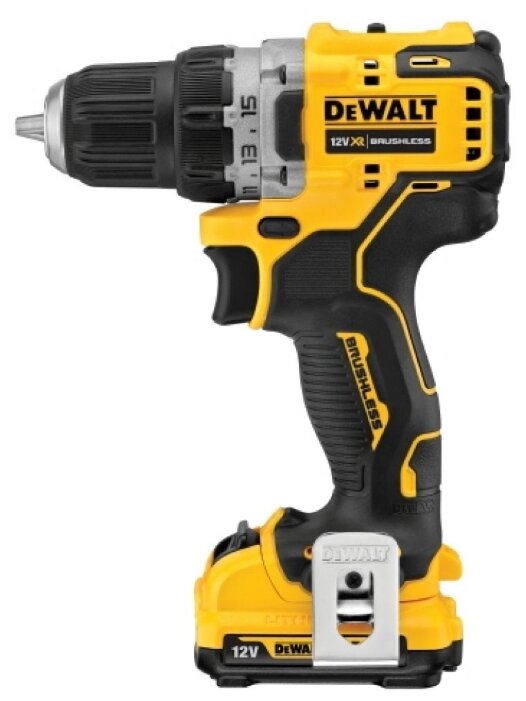 Дрель-шуруповерт DeWALT DCD701D2, аккумуляторный, 57.5 нм, 1500 об/мин, 12V, 2 А·ч, Li-Ion, два акб, быстрозажимной патрон, кейс (DCD701D2-QW)