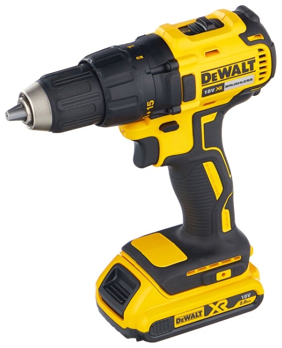 Дрель-шуруповерт DeWALT DCD777D2T, аккумуляторный, 65 Н·м, 1750 об/мин, 18V, 2 А·ч, Li-Ion, два акб, быстрозажимной патрон, кейс, 1.5кг (DCD777D2T-QW)