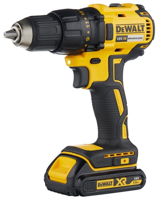 

Дрель-шуруповерт DeWALT DCD777S2T, аккумуляторный, 65 Н·м, 1750 об/мин, 18V, 1.5 А·ч, Li-Ion, два акб, быстрозажимной патрон, кейс, 1.5кг (DCD777S2T-QW), DCD777S2T