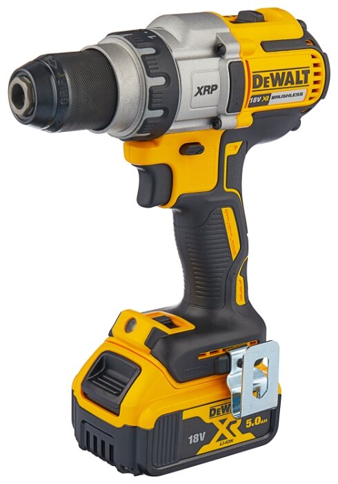 

Дрель-шуруповерт DeWALT DCD991P2, аккумуляторный, 95 Н·м, 2000 об/мин, 18V, 5 А·ч, Li-Ion, два акб, быстрозажимной патрон, кейс, 2.08кг (DCD991P2-QW), DCD991P2