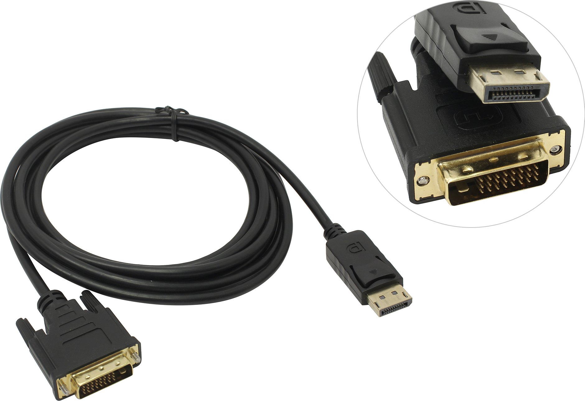 

Кабель DisplayPort(20M)-DVI-D(25M), 3 м, черный Cablexpert (CC-DPM-DVIM-3M)