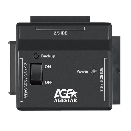 Переходник AgeStar FUBCP2, 1x2.5"/ 3.5"/ 5.25", черный