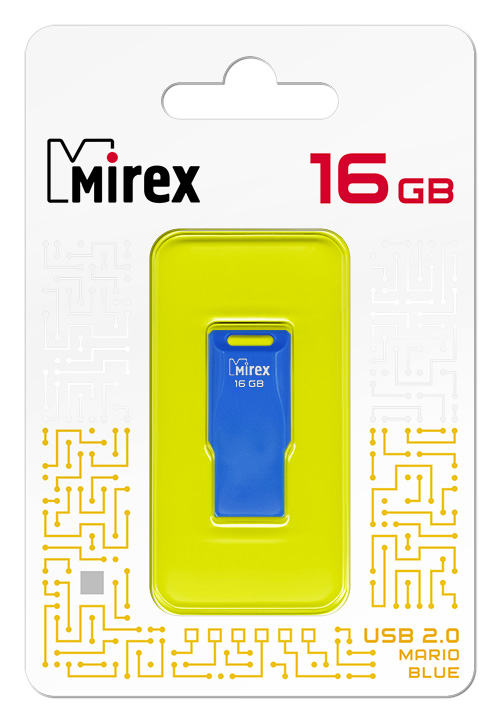 

Флешка 16Gb USB 2.0 Mirex Mario, голубой (13600-FMUMAB16), Mario