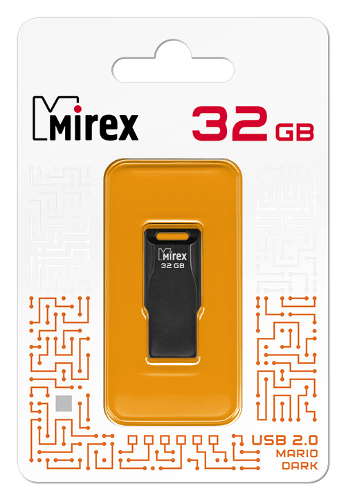 

Флешка 32Gb USB 2.0 Mirex Mario, черный (13600-FMUMAD32), Mario