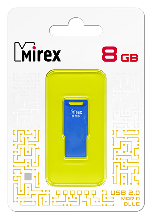 

Флешка 8Gb USB 2.0 Mirex Mario, голубой (13600-FMUMAB08), Mario