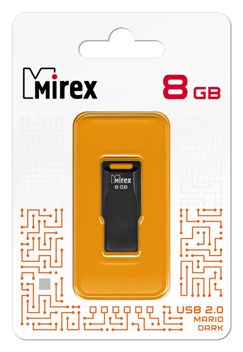 

Флешка 8Gb USB 2.0 Mirex Mario, черный (13600-FMUMAD08), Mario