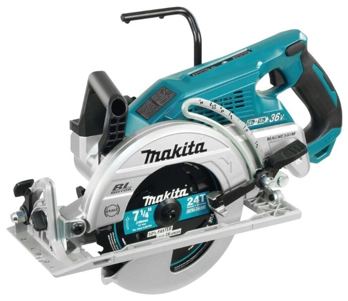

Дисковая пила Makita DRS780Z, 5100 об/мин, диаметр диска 185мм, аккумуляторная Li-Ion 36В, поставляется без аккумуляторов и зарядного устройства, Серебристый, DRS780Z