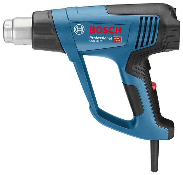 Фен строительный BOSCH Professional GHG 20-63, сетевой, 2 кВт, от 50°C, до 630°C, до 500 л/м, кейс (06012A6201)