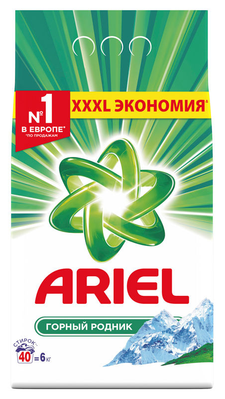 

Стиральный порошок Ariel Горный родник, автомат, 6кг (81580205), Горный родник
